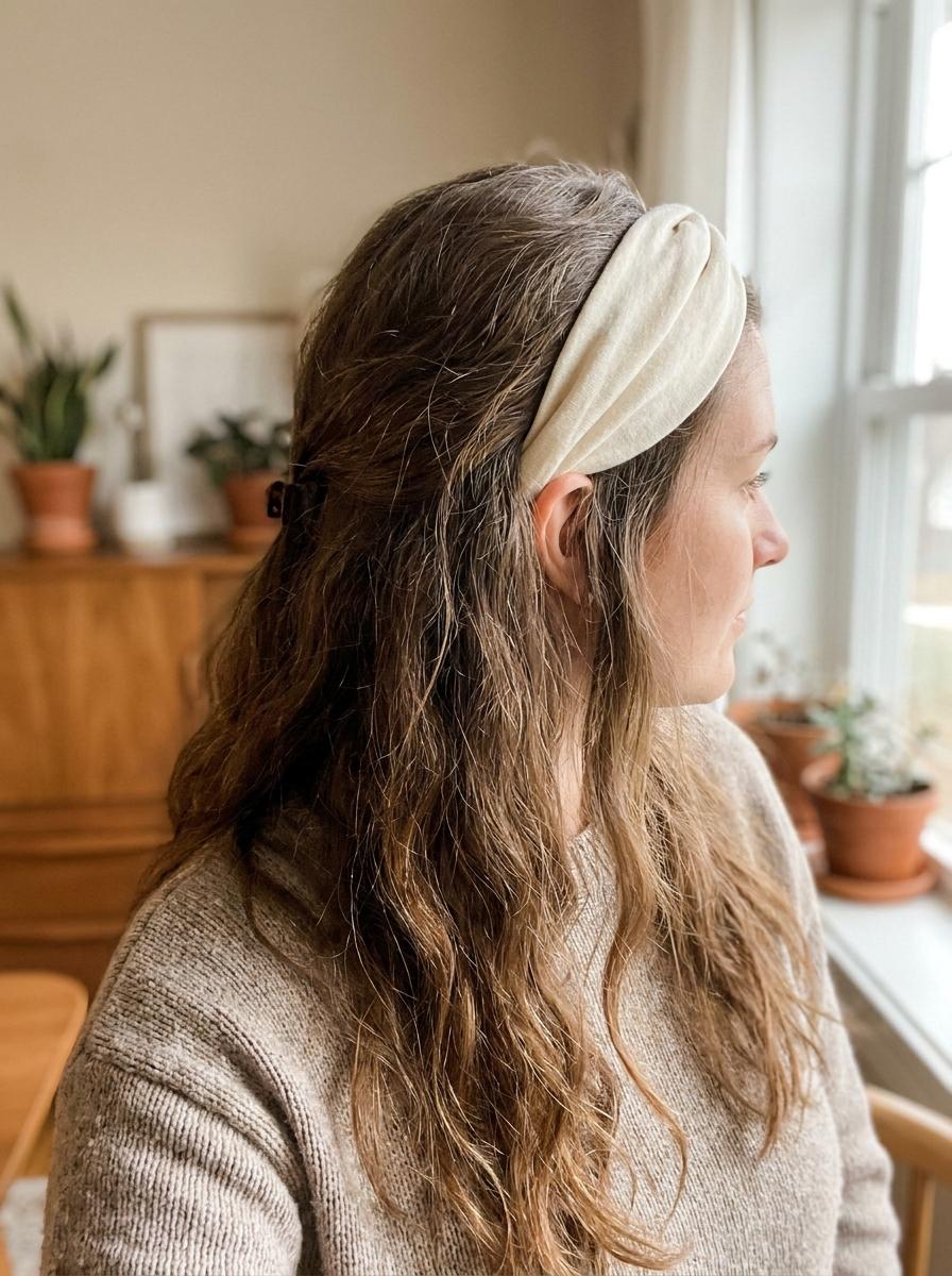 Haarband-Frisur für lange Haare - einfache Frisur für lange Haare